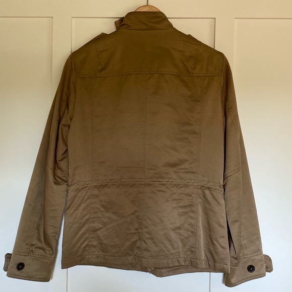 Brown Tan Military Style Zip-Up Coat Jacket - Picture 2 of 10